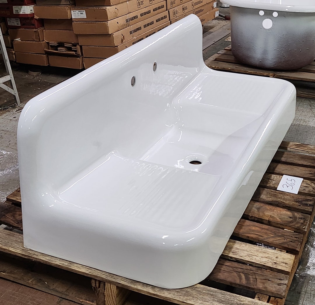 High Back Cast Iron Kitchen Sink Vintage Home Victorian - Etsy