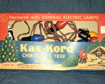 Kas-Kord vintage Christmas tree lights with original box rare find holiday decoration