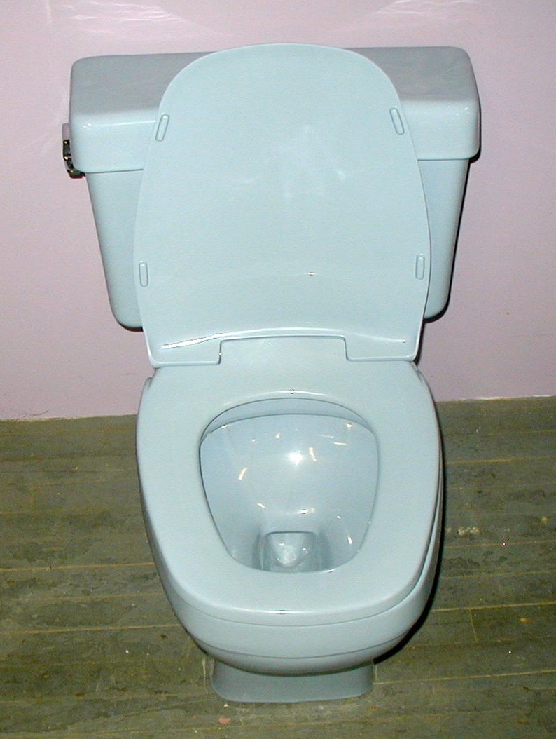 Eljer Blue Toilet Vintage Bathroom With Seat Rectangular Bowl Etsy