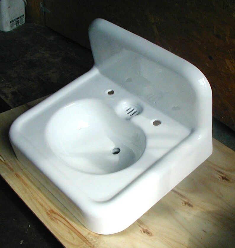 Wall Mount Cast Iron Bathroom Sink Vintage Piece Etsy