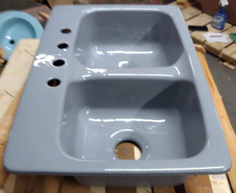 Grey Kitchen Sink Original Porcelain Cast Iron Eljer Etsy
