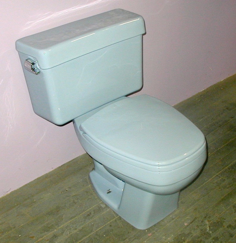 Eljer Blue Toilet Vintage Bathroom With Seat, Rectangular Bowl Etsy