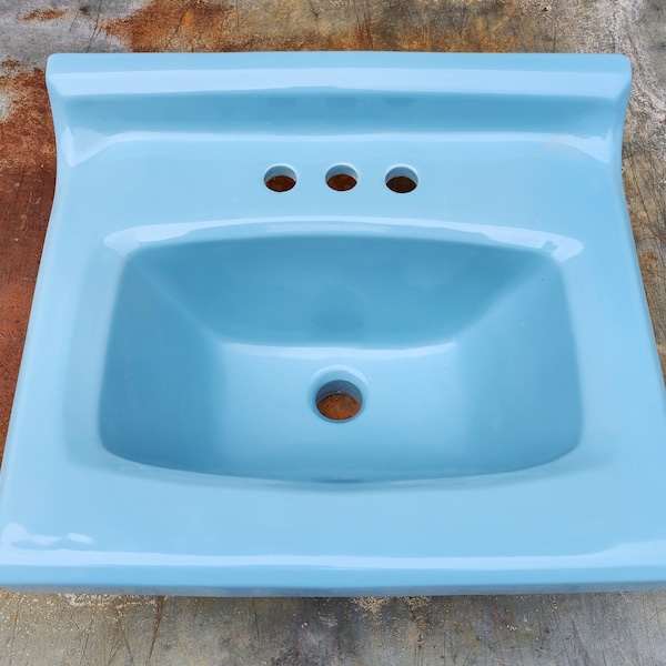 Blue Bathroom Sink Etsy
