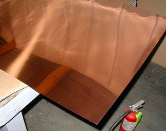 3' x 5' Copper Sheet Metal, Pure C110 Food Grade, Brand New, 16 Ounce (24 gauge / 16 oz / 22 mil)