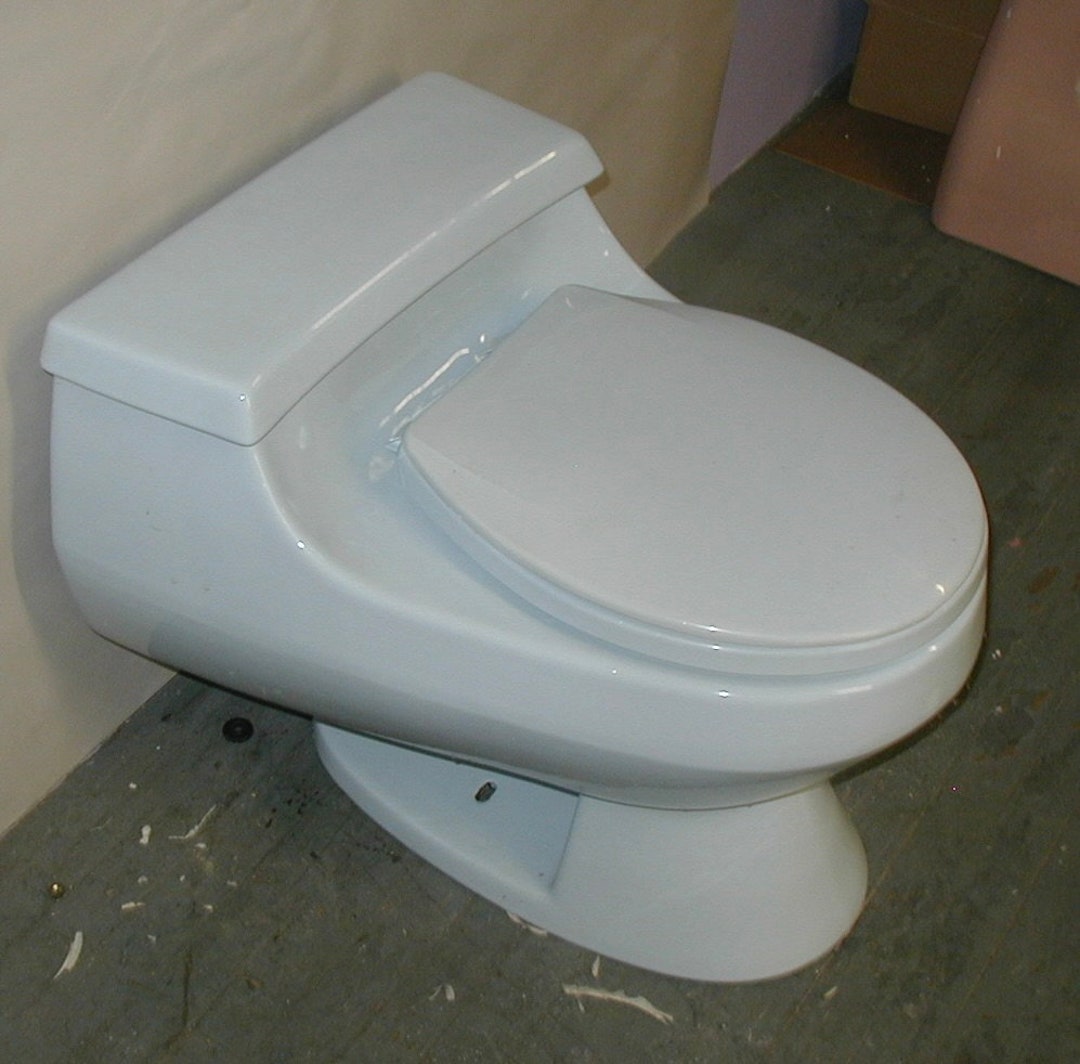 Light Blue Bathroom Toilet Vintage Original 1 Piece Etsy