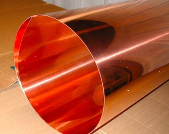 20 Ounce (22 gauge) 36" x 96" Solid Copper Sheet Metal - Pure 20 oz C110 Food Grade, Brand New