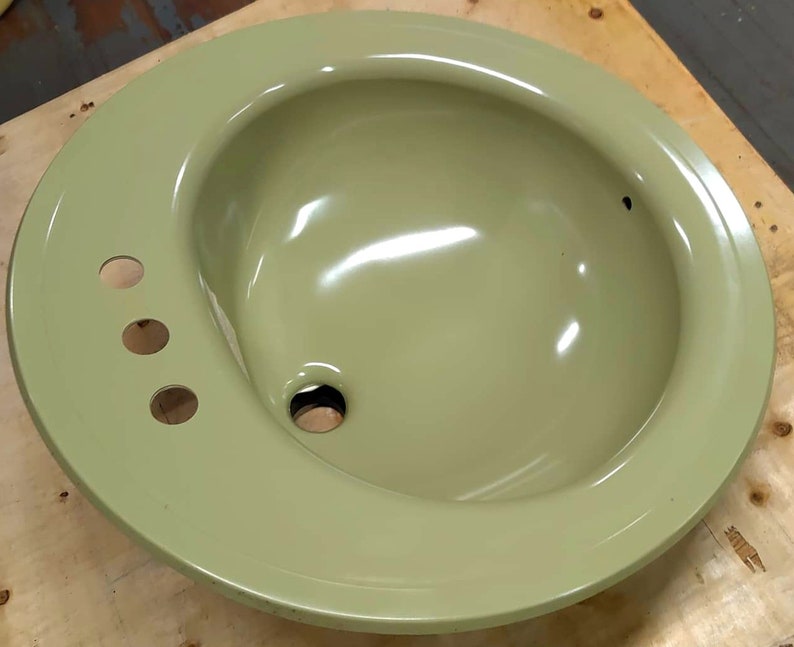 Olive Green Bathroom Sink Vintage Original NOS Old Stock Brand Etsy