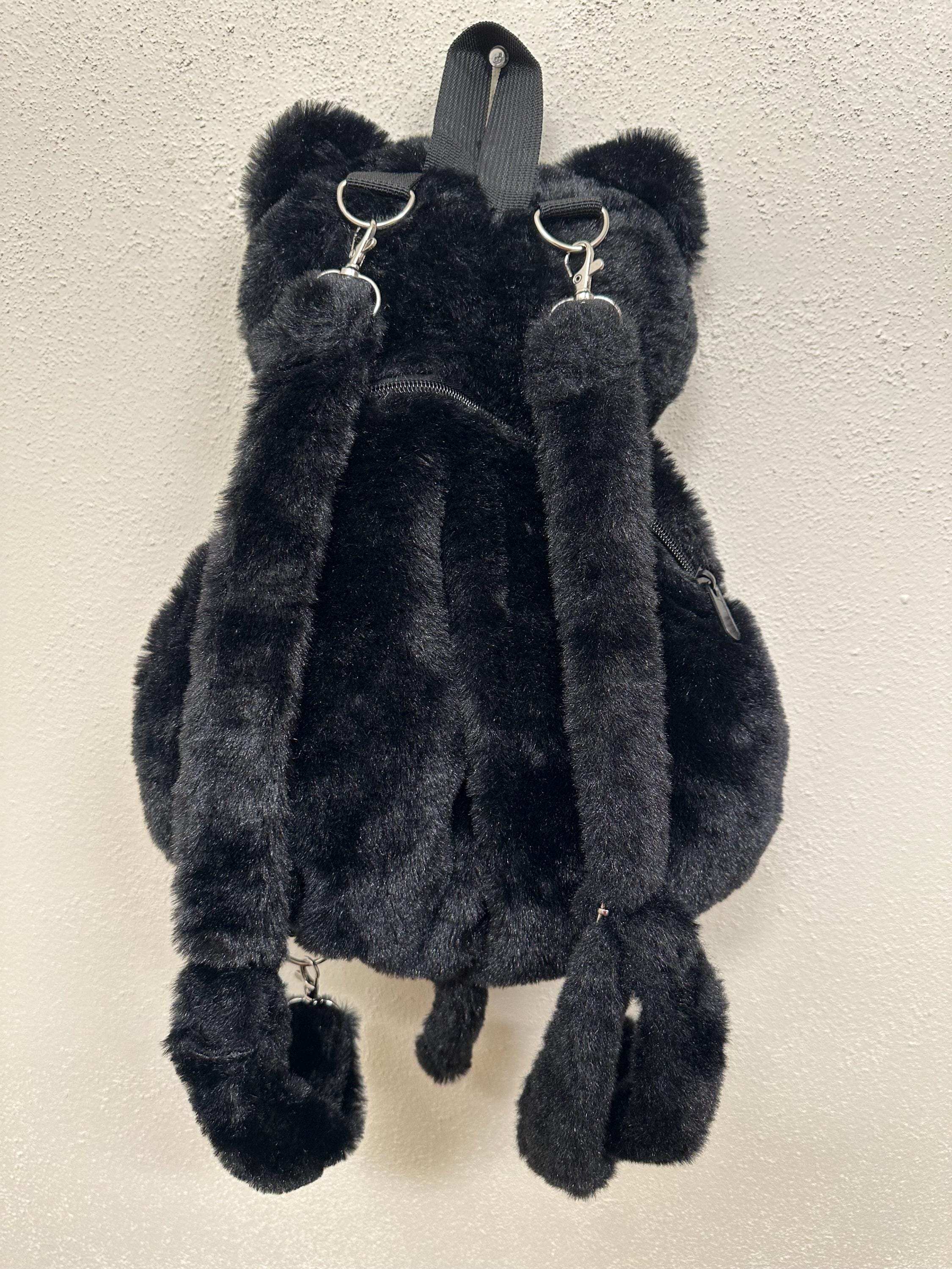 4825 Alien Cat Plush Backpack Black Cat Fluffy Soft Bag 1_1e031da2-aa82-444b-b91a-  main image 2