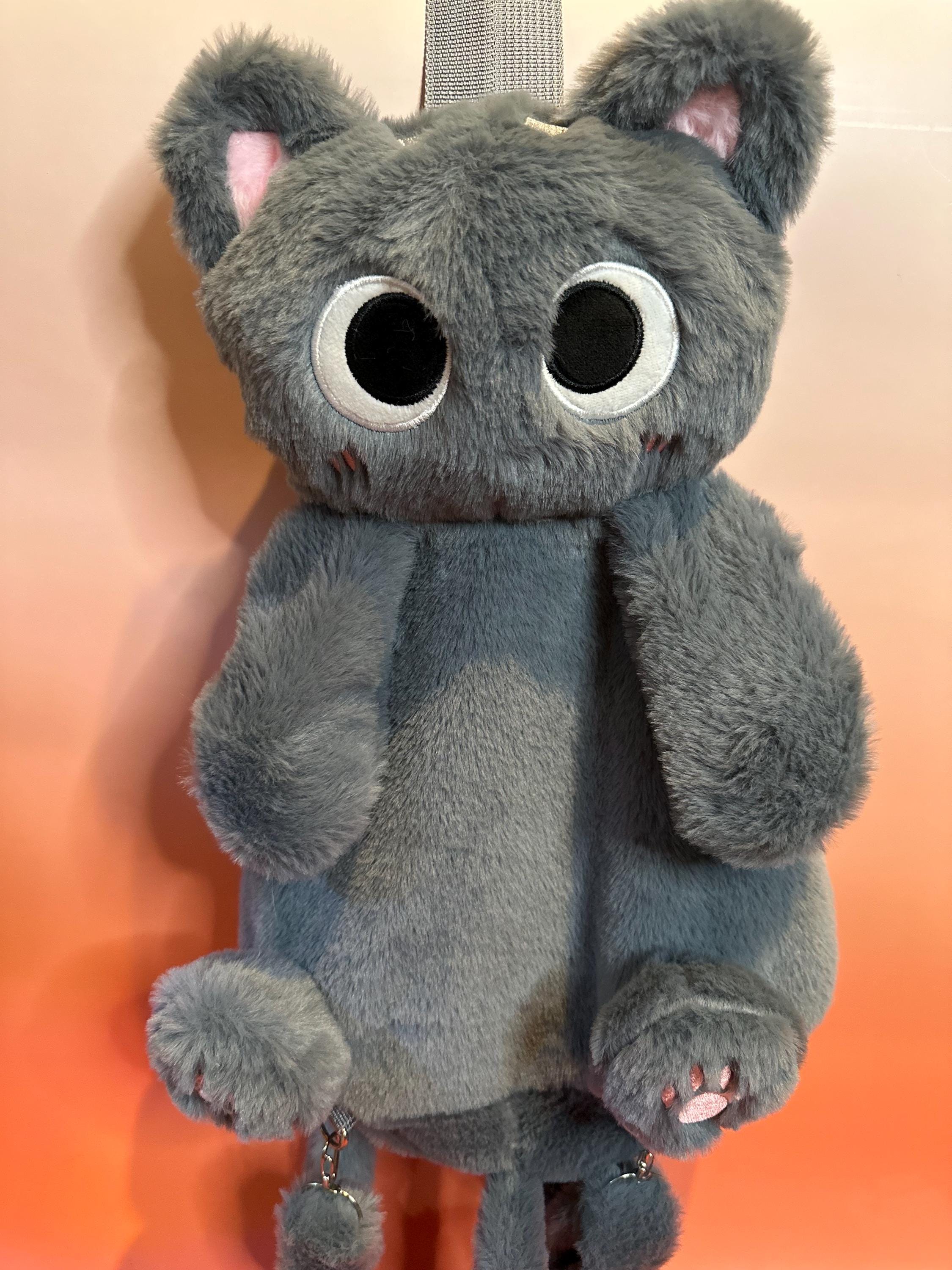 Black Cat Button Stitch Plush Backpack Plush Cat Backpack | Naked City Clothing main image 3