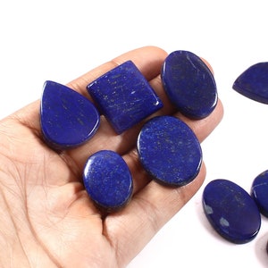 Amazing! Natural Lapis Lazuli Gemstone, Blue Lapis Mix Shape And Size Cabochon Gemstone Lot, Loose Lapis Lazuli Cabochons For Jewelry Making