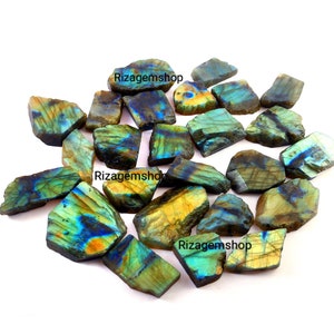 Natural Labradorite Slice: Multi Fire Gemstone Slab for Jewelry Making