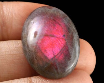 Purple Labradorite Gemstone: Oval Cabochon, Handcraft Loose Stone, 40 Ct 30X20 mm
