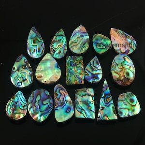 Pedra preciosa de abalone, cabochão de abalone, concha de abalone, concha de abalone solta, cabochão de abalone, concha de abalone para fabricação de joias