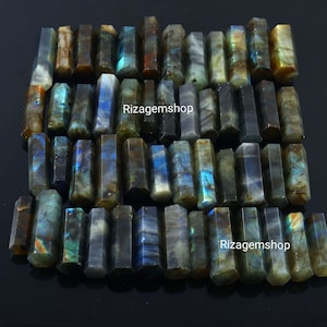 50 Pcs Labradorite Points Obelisk Healing Crystals Gemstone Towers Labradorite Crystal Points, Wholesale Lot Labradorite Pencil For Jewelry,