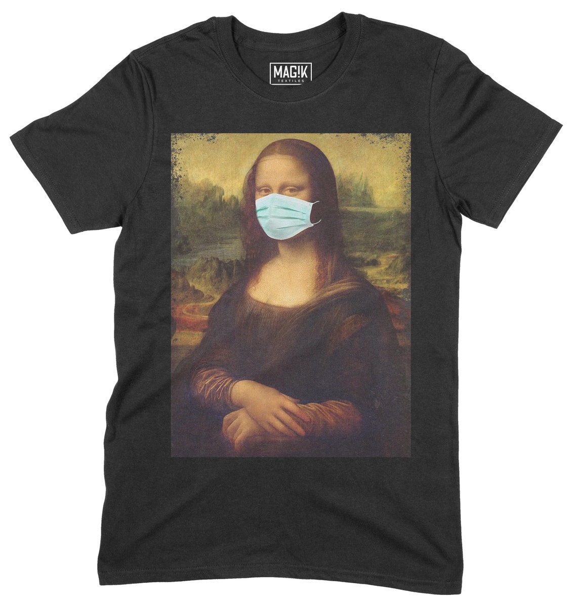 Unisex Mona Lisa Face Mask Camiseta de algodón gráfico Etsy España