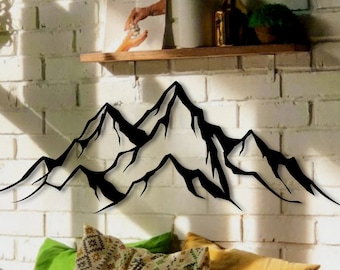 Minimalist Mountain Metal Wall Art, Nature Sing Entryway Decoration