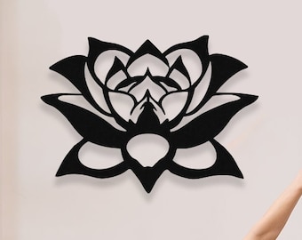 Lotus Flower Metal Wall Art, Above Bed Decor, Zen Art Decor, Modern Minimalist Wall Art, Yoga Wall Art, Lotus Wal Art, Home Decoration