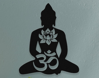 Metal Buddha Wall Art, Zen Yoga Studio Decor