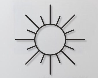 Minimal Sun Metal Wandkunst, Sun Metal Wanddekor, Sun Wohndekor, Sun Büro Dekor, Housewarming Geschenk, Über dem Bett Dekor, Wohnzimmer Dekor