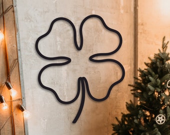 Fyrklöver i metall, väggkonst med keltisk knut, shamrockskylt, irländsk heminredning