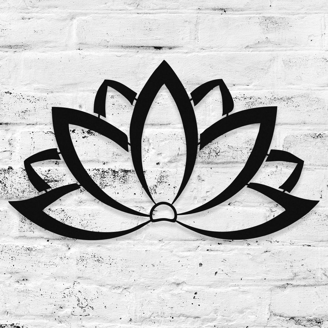 Lotus Flower Metal Wall Art Home and Garden Sculpture Zen Etsy