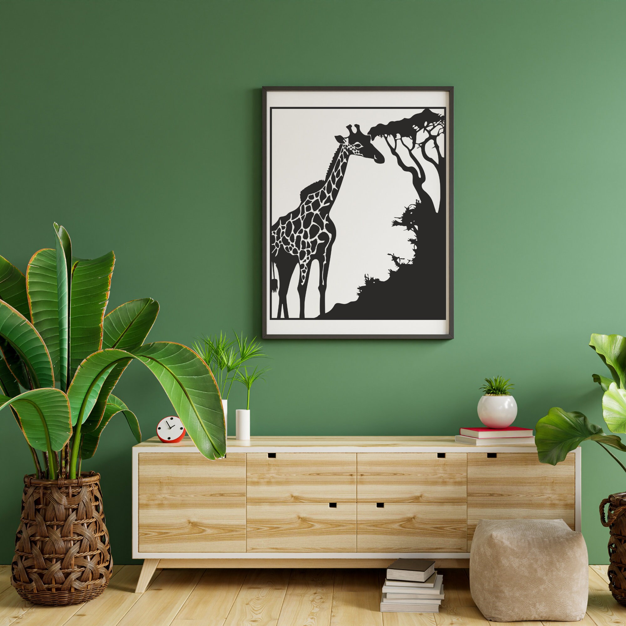 Giraffe in the Safari Metal Wall Panel African Animal Theme - Etsy