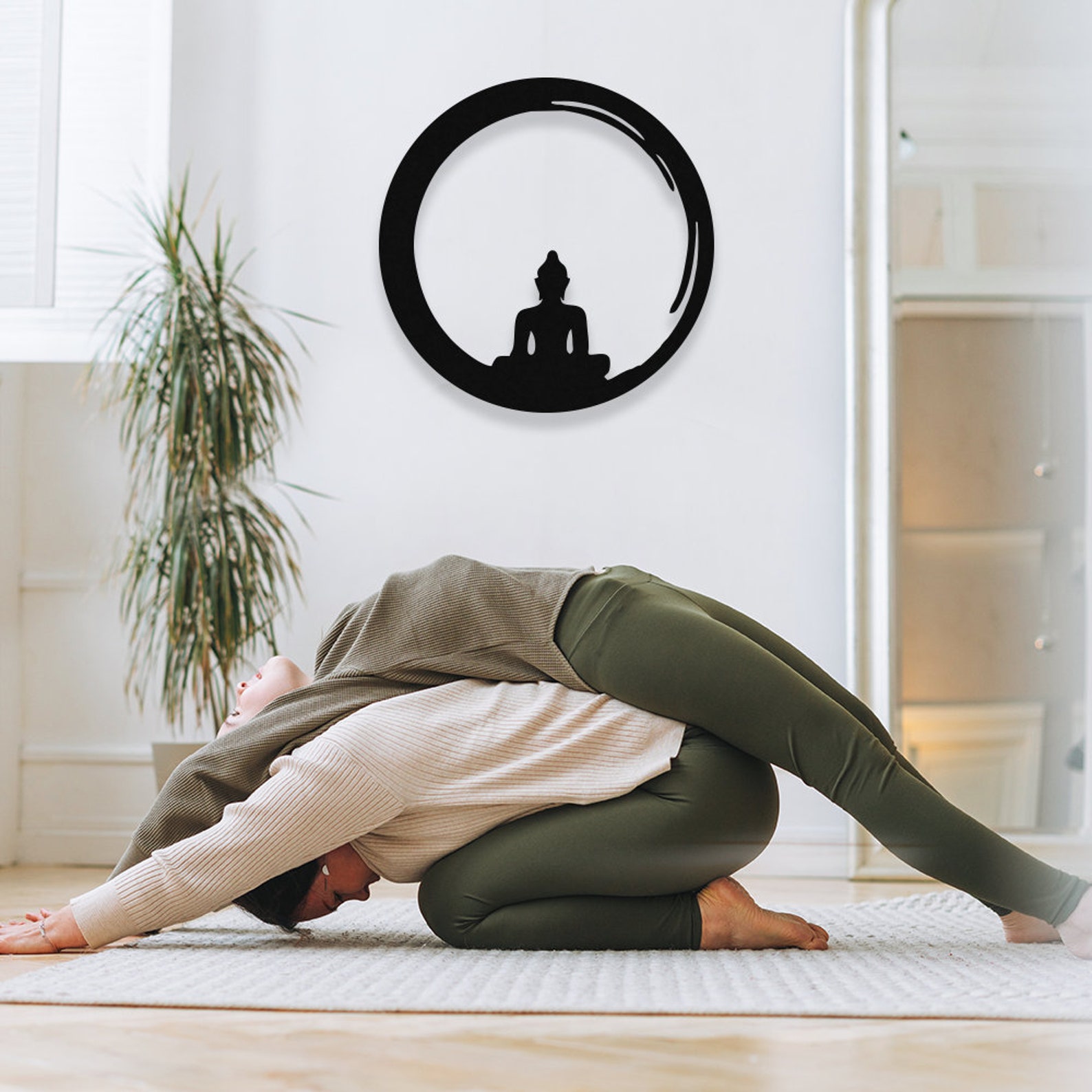 Yoga Zen Metal Wall Art Metal Yoga Decoration Theraphy Wall Etsy