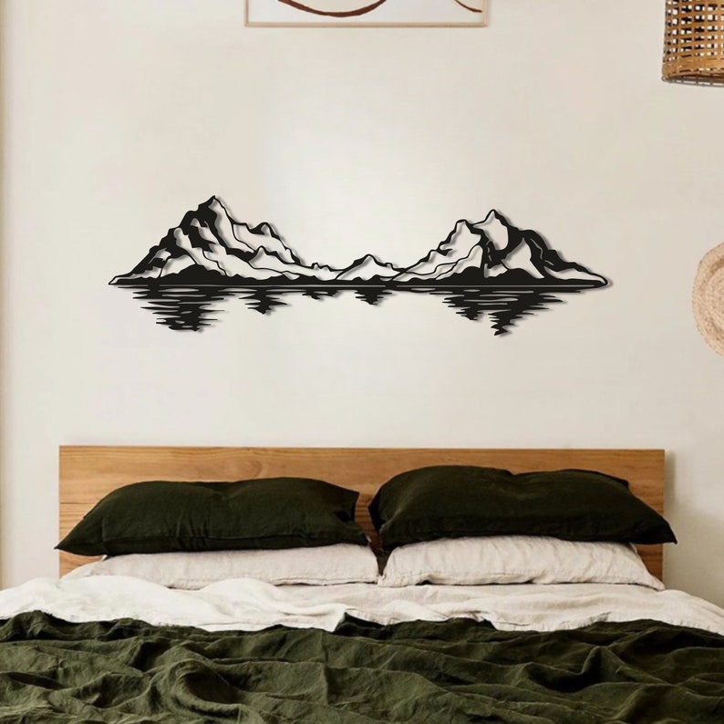 Mountain and Sea Metal Wall Art Nature Wall Decor Mountain Etsy