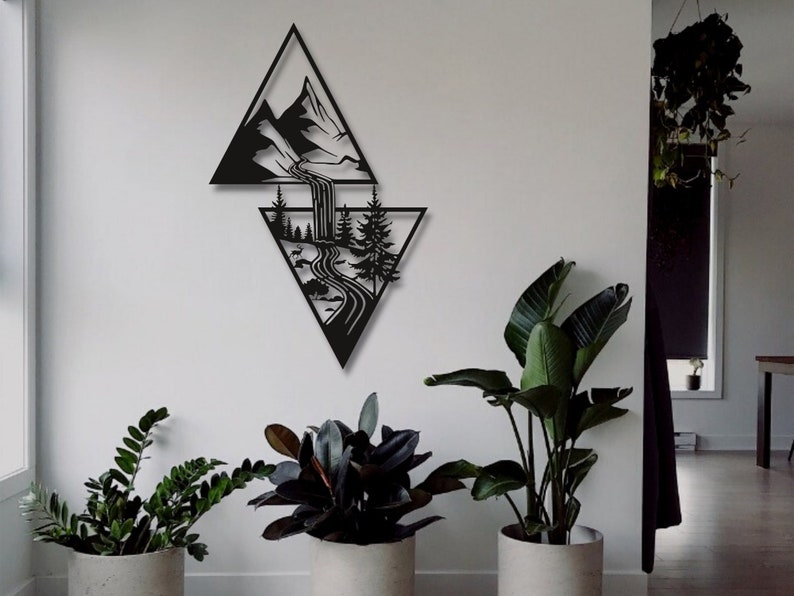 Metal Wall Art ''nature'' Mountain Wall Etsy