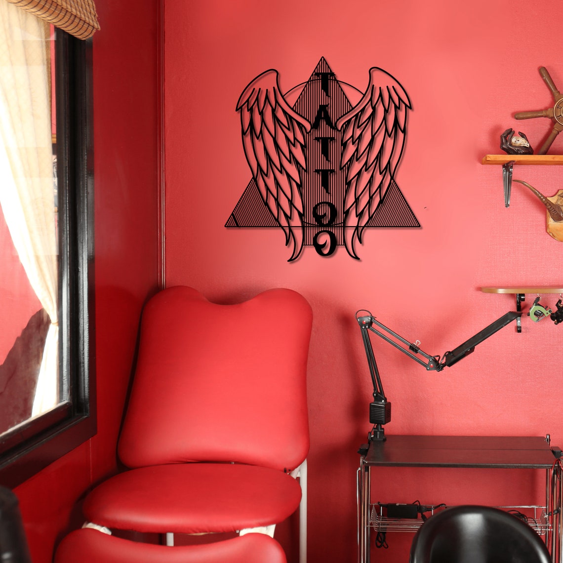 Tattoo and Angel Wings Metal Wall Art Tattoo Wall Art Tattoo Etsy