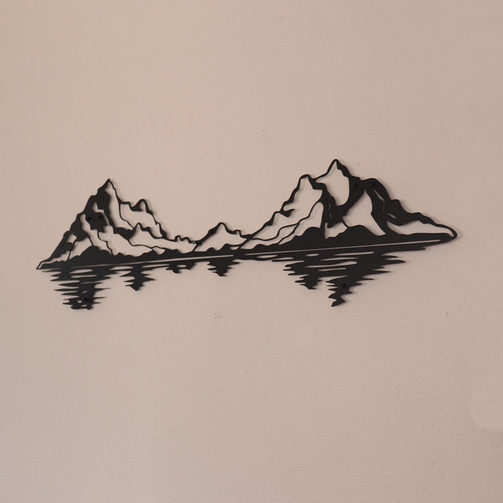 Mountain and Sea Metal Wall Art Nature Wall Decor Mountain Etsy