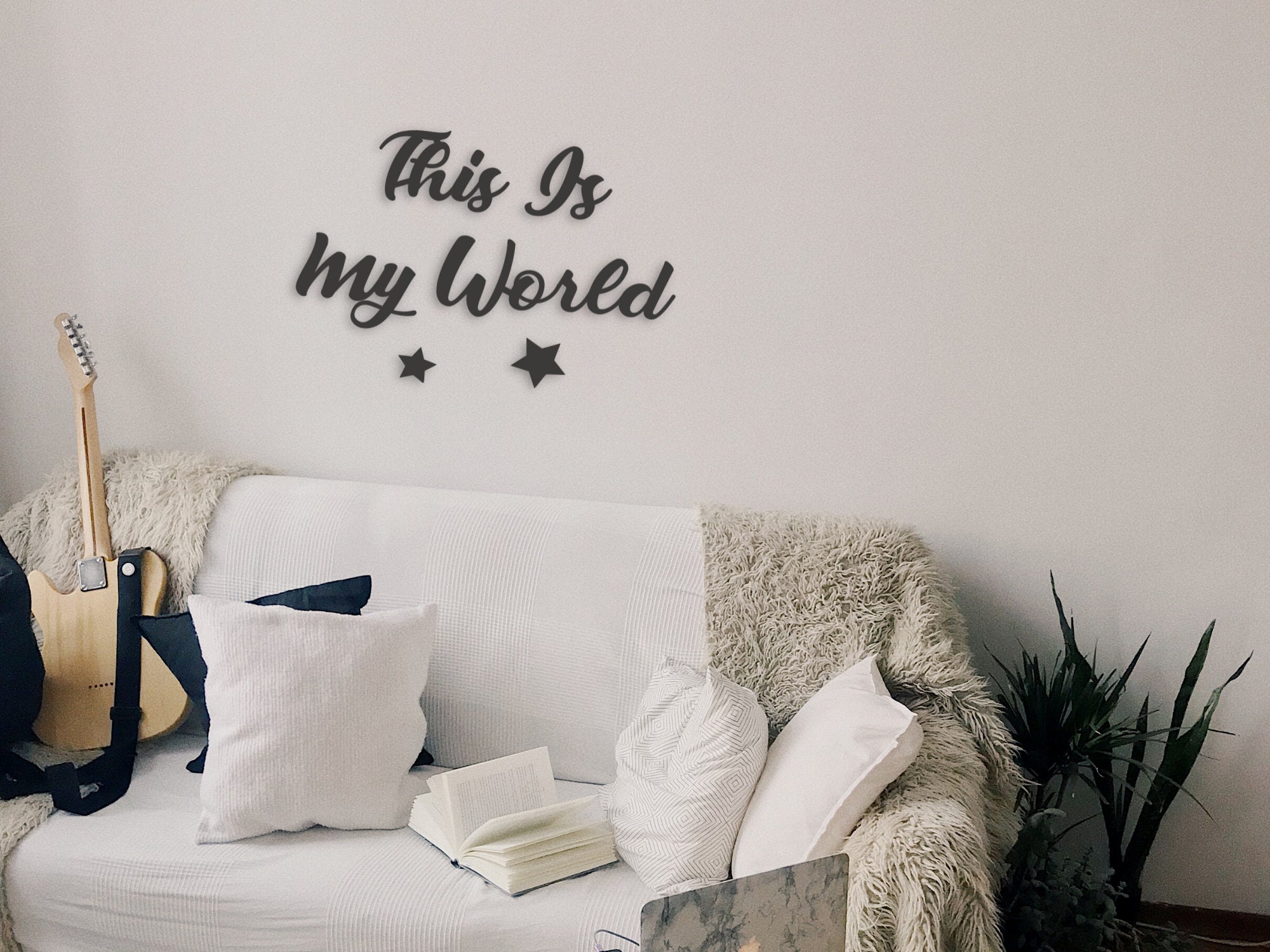 Wooden ''this İs My World'' Sign Wood Wall Decor, Home Decore, Wall ...