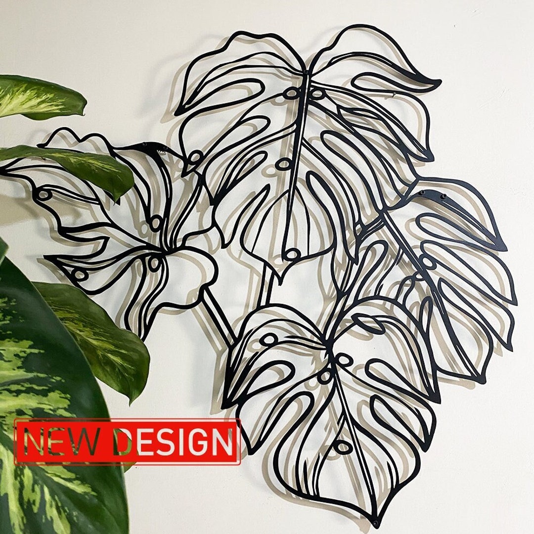 Monstera Leaf Metal Wall Art, Monstera Leaf Metal Wall Decor, Tropical ...