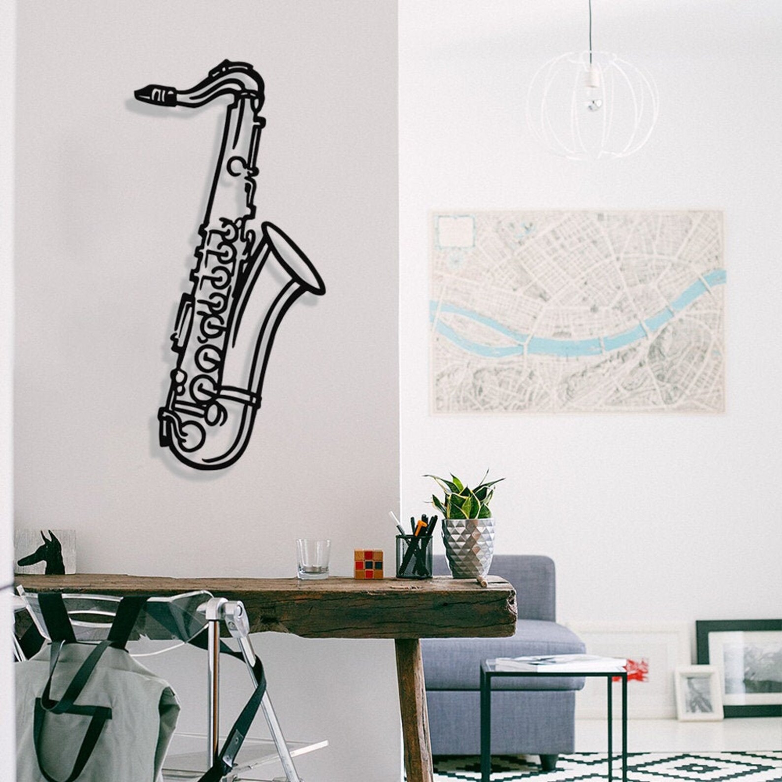 Jazz Music Contoured Saxophone Design Metal Wall Decor Etsy