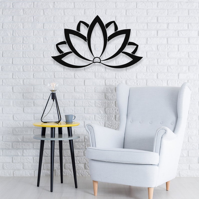 Lotus Flower Metal Wall Art Home and Garden Sculpture Zen Etsy