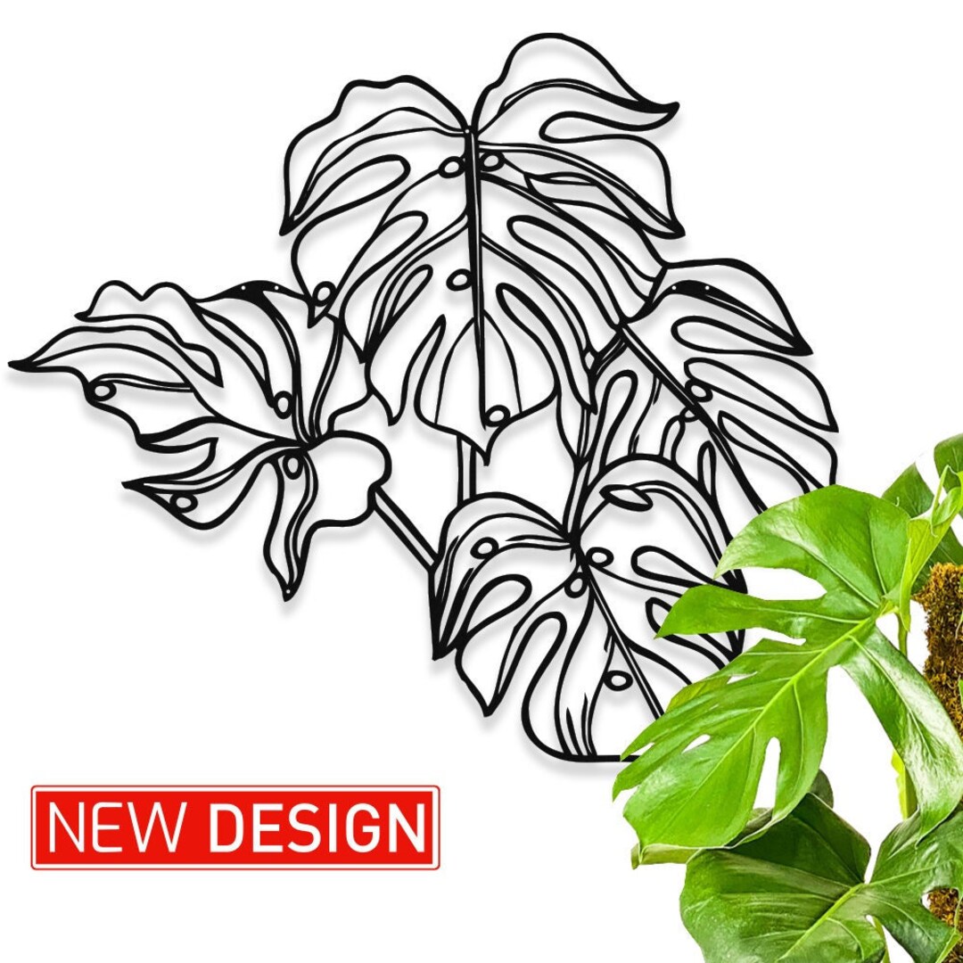 Monstera Leaf Metal Wall Art - Tropical Wall Decor, Boho Home Decor for ...
