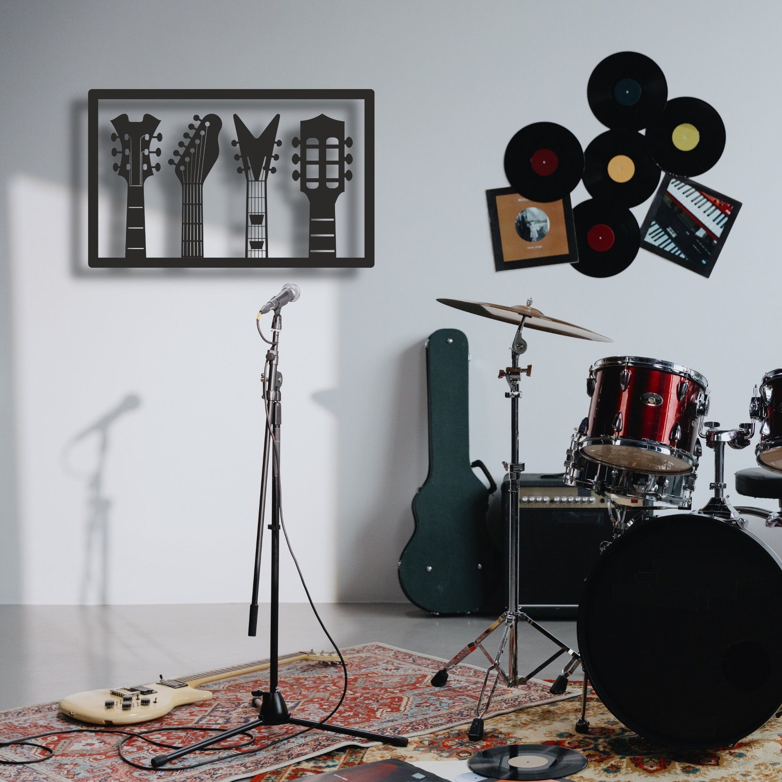 Guitar Metal Wall Art Metal Wall Decor Home Decoration Etsy