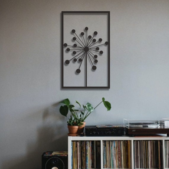 Dandelion Metal Wall Art Flower Wall Art Metal Wall Art Etsy