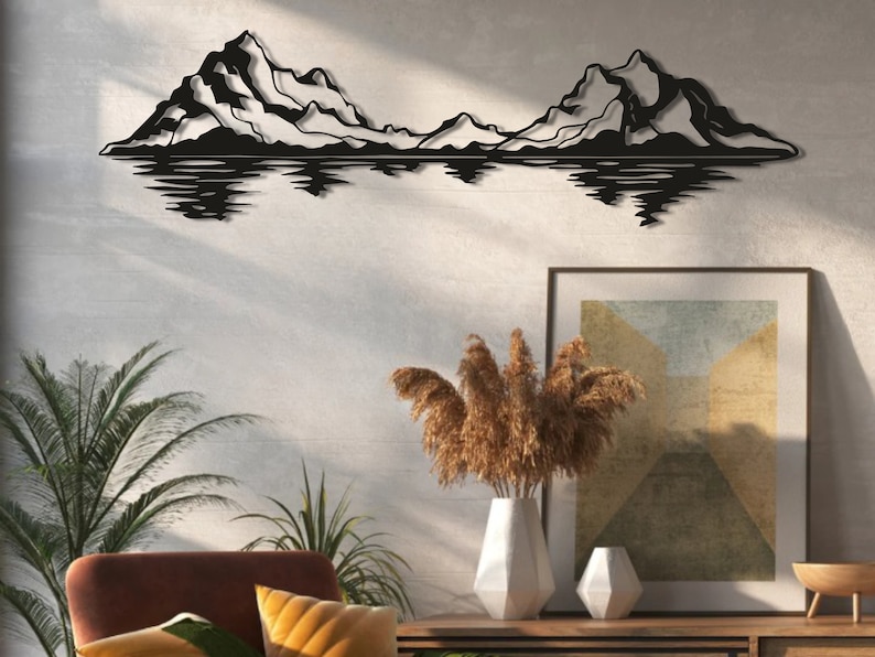 Mountain Metal Wall Art, Mountain Metal Wall Decor, Mountain Metal Sign