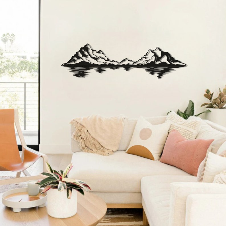 Mountain and Sea Metal Wall Art Nature Wall Decor Mountain Etsy