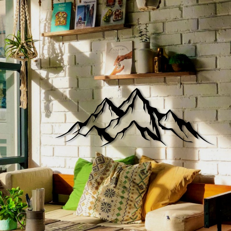 Mountain Metal Wall Art Entryway Metal Wall Art Home Etsy