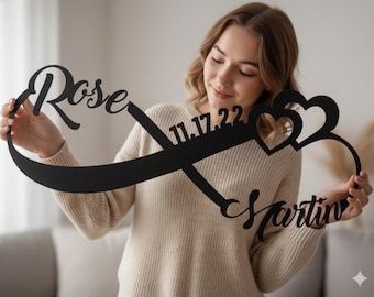 Custom Metal Infinity Sign | Personalized Wedding Date, Anniversary Gift
