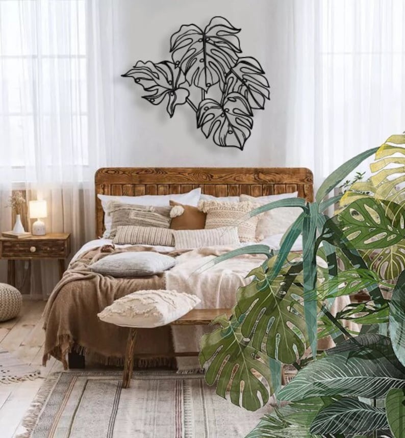 Monstera Leaf Metal Wall Art, Monstera Leaf Metal Wall Decor, Tropical