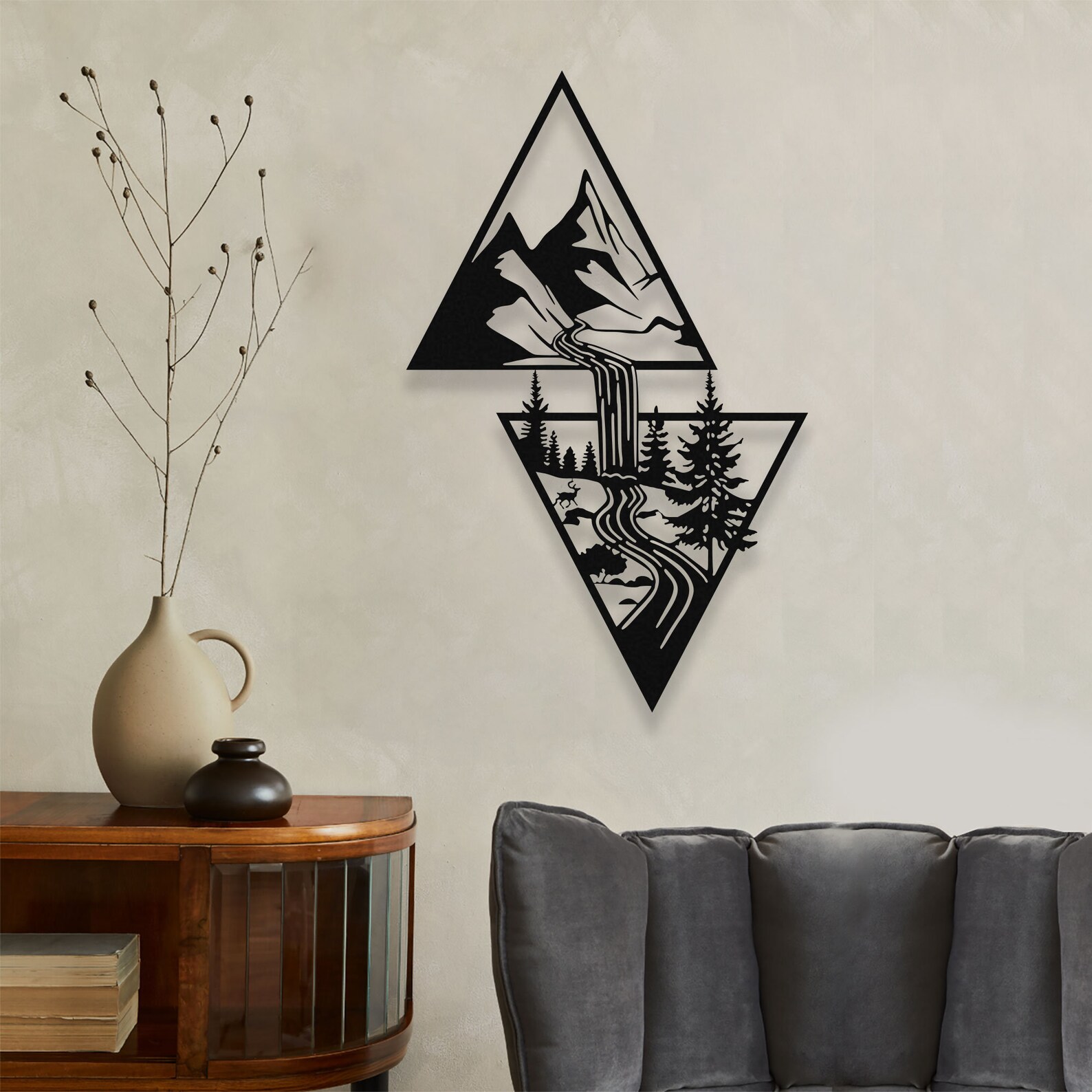 Metal Wall Art ''nature'' Mountain Wall Etsy