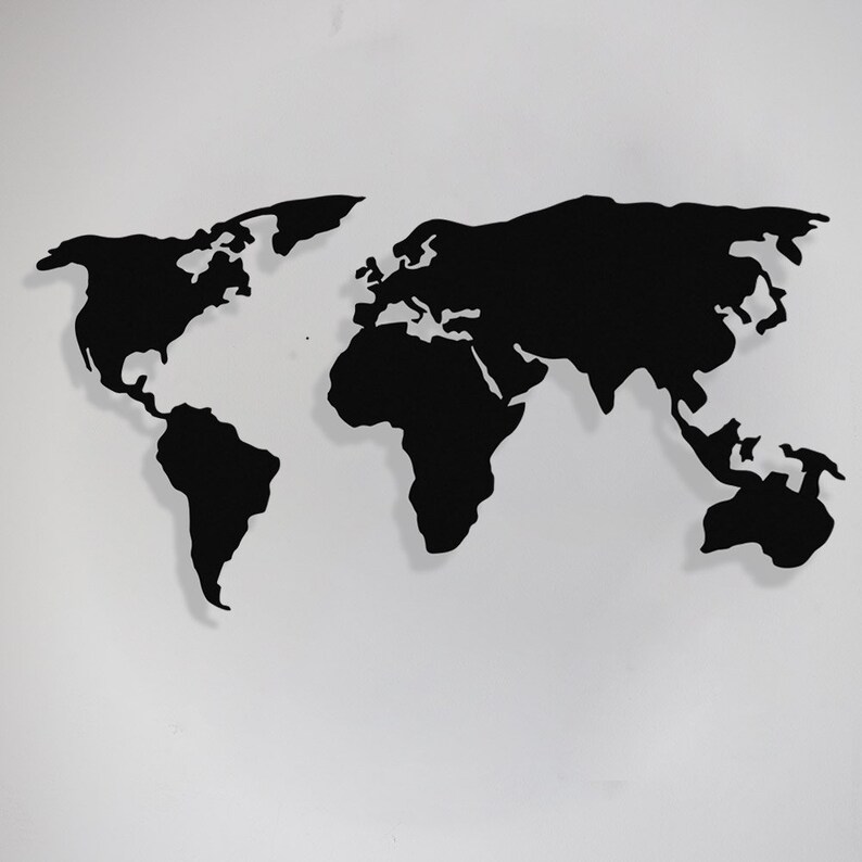 World Map Metal Wall Decor Metal World Map Wall Hangings Etsy