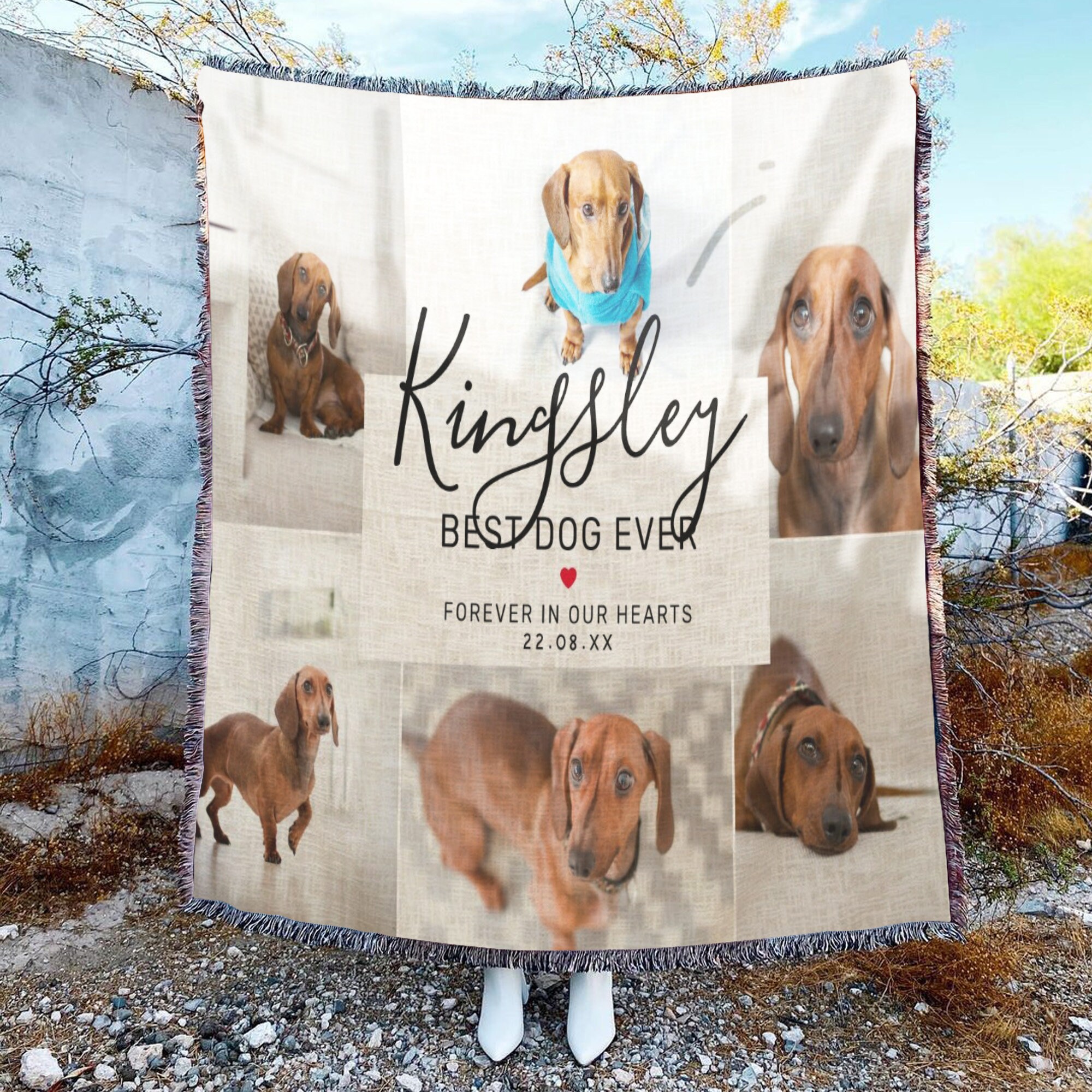 Custom Photo Blanket Pet Throw blanket Best Dog Ever Etsy