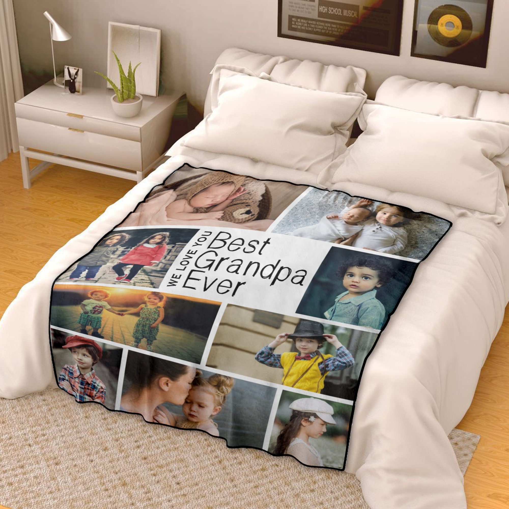 Custom Photo Blanket Best Grandpa Ever We love you Etsy