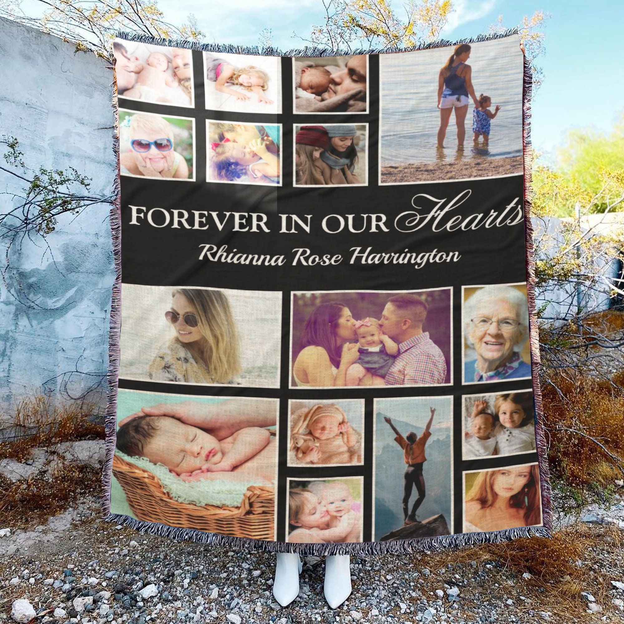 Custom photo blanket photo memorial blanket forever in our etsy