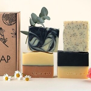 Vegan Soap Set, Natural, Handmade, Cruelty-free, Artisan Vegan Soap Bars, Soap Gift Box, Best Gift for Mum, Gift for Men and Women