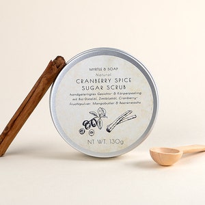 CRANBERRY SPICE SCRUB 130g mit Zimt, Cranberry, Mangobutter & Beerenwachs Bild 3